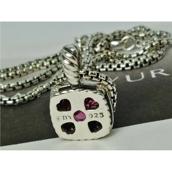 David Yurman Petite Albion Pendant Necklace with Pink Tourmaline & Diamo… - Picture 5 of 6